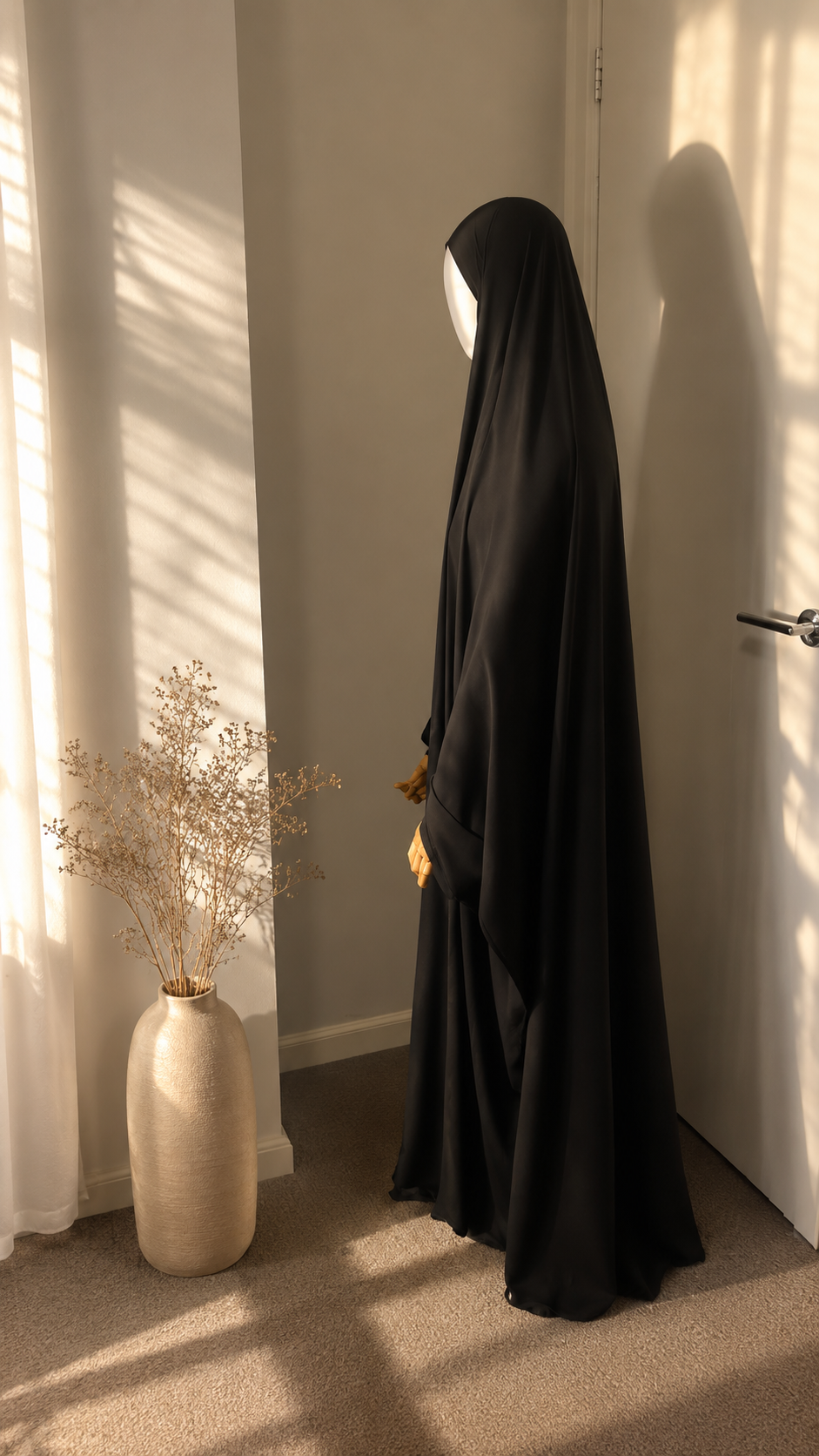 Standard French Jilbab - Wool peach