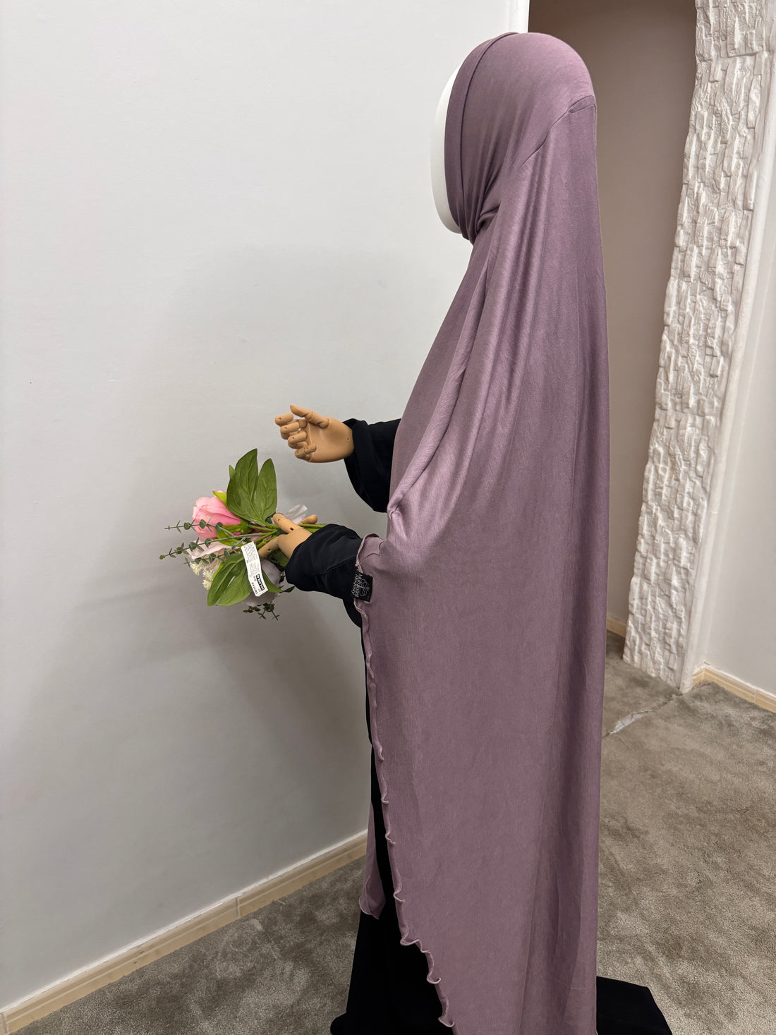 Extra-Long Cotton Stretch Khimar — Slip-On Style