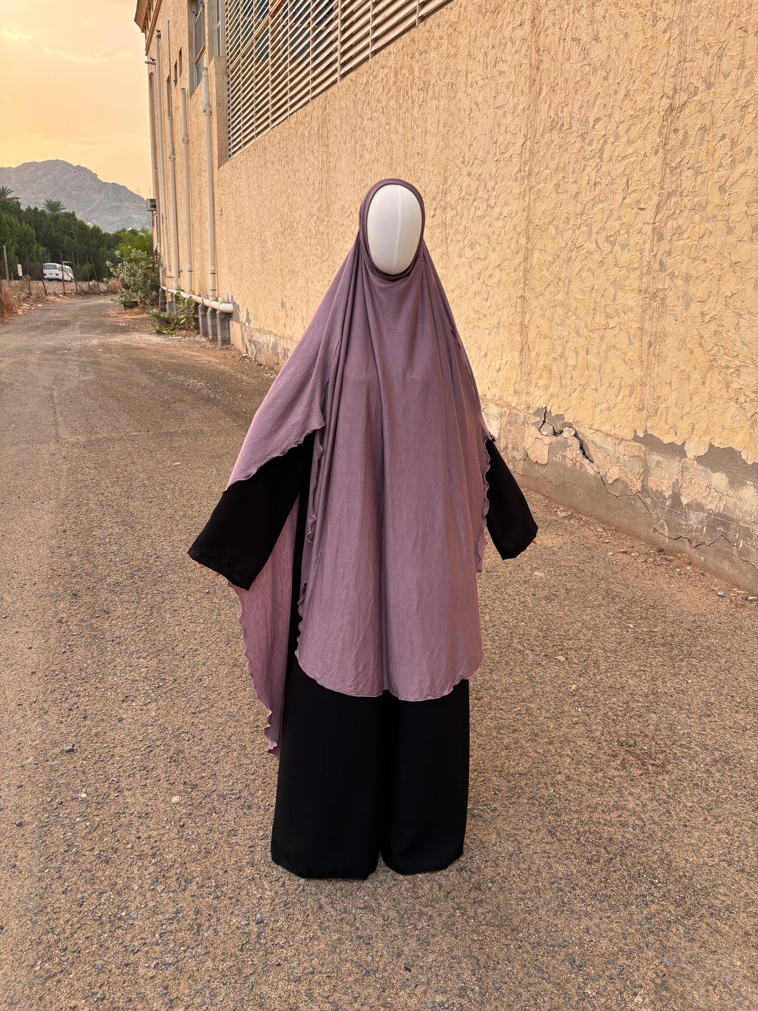 Extra-Long Cotton Stretch Khimar — Slip-On Style