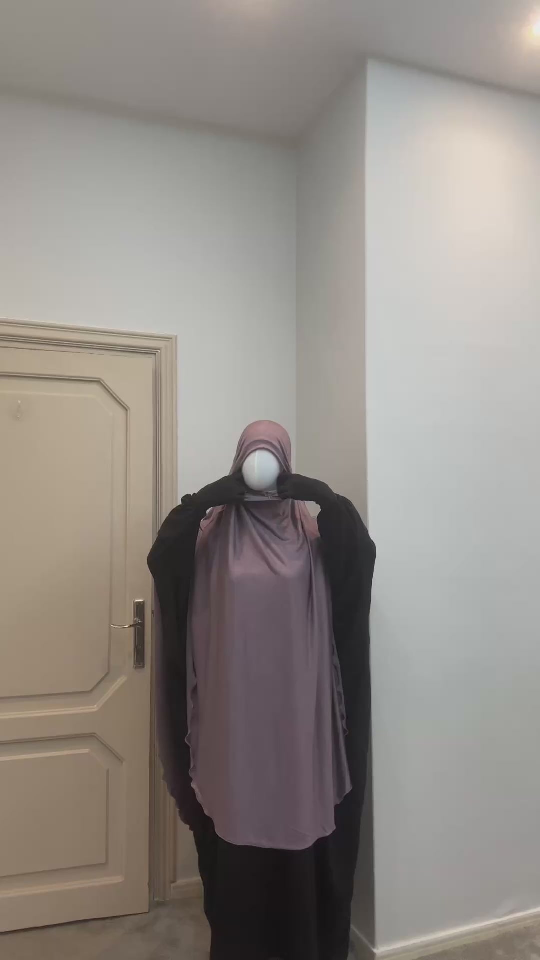 Extra-Long Cotton Stretch Khimar — Slip-On Style